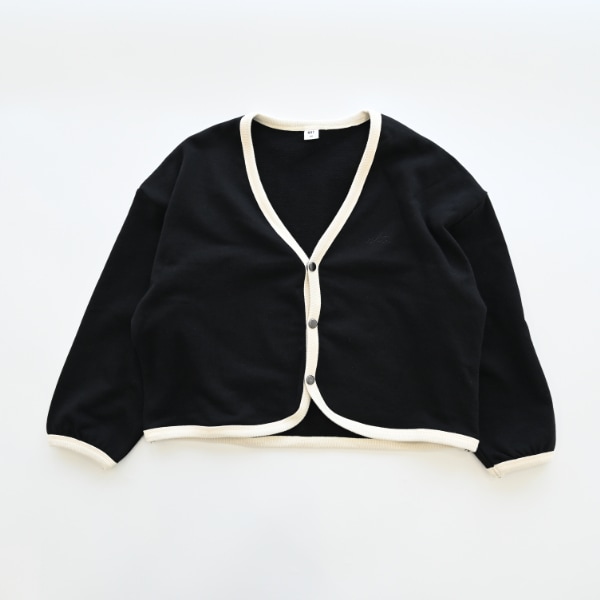 【25FW】配色 ドルマンカーディガン / ブラック