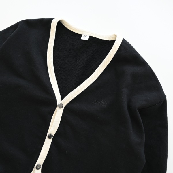 【25FW】配色 ドルマンカーディガン / ブラック