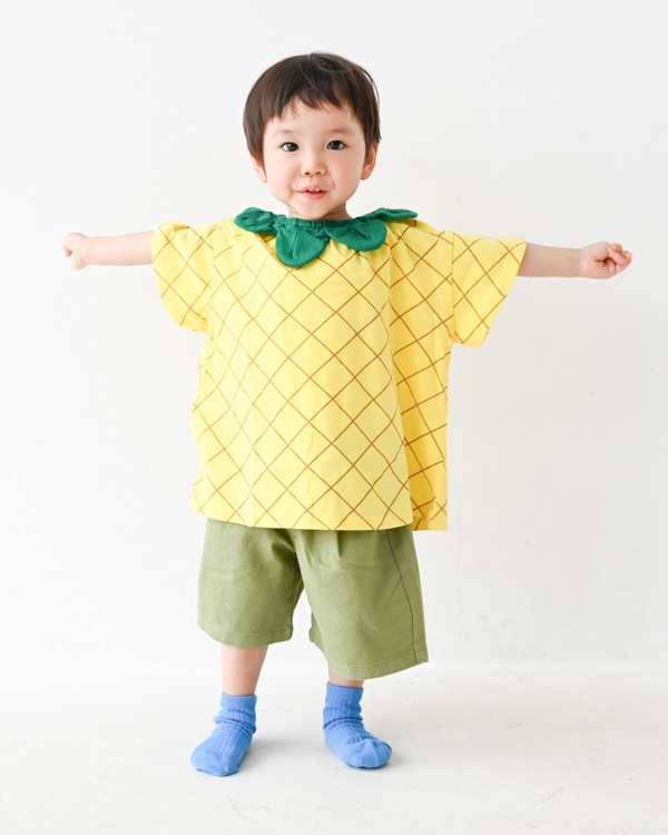 【ニコフラート】いちご・パインなりきり Tシャツ / イエロー