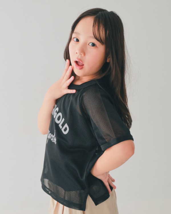 【エヌエイチティー】MARIGOLDメッシュ Tシャツ / ブラック