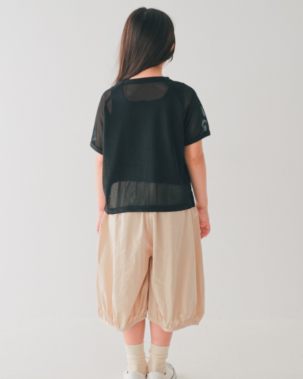 【エヌエイチティー】MARIGOLDメッシュ Tシャツ / ブラック