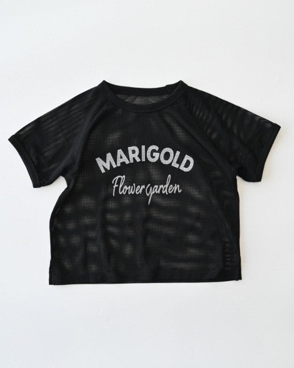 【エヌエイチティー】MARIGOLDメッシュ Tシャツ / ブラック