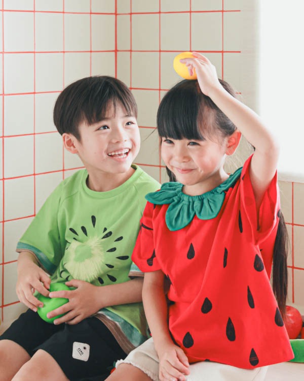 【ニコフラート】いちご・パインなりきり Tシャツ / レッド