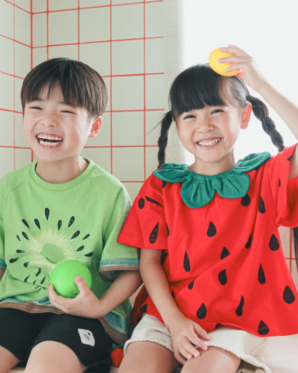 【ニコフラート】いちご・パインなりきり Tシャツ / レッド