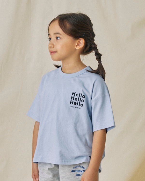 【フォブ】Hello Tシャツ / サックス