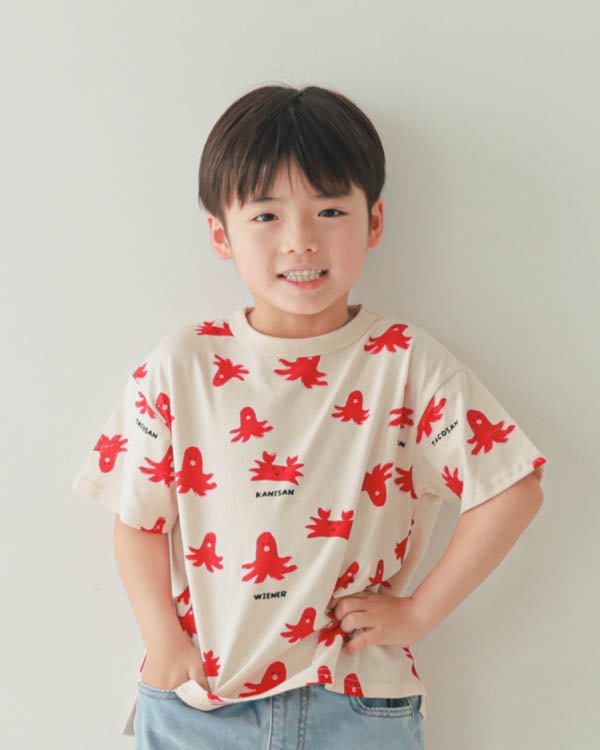 【ニコフラート】タコさんTシャツ / アイボリー