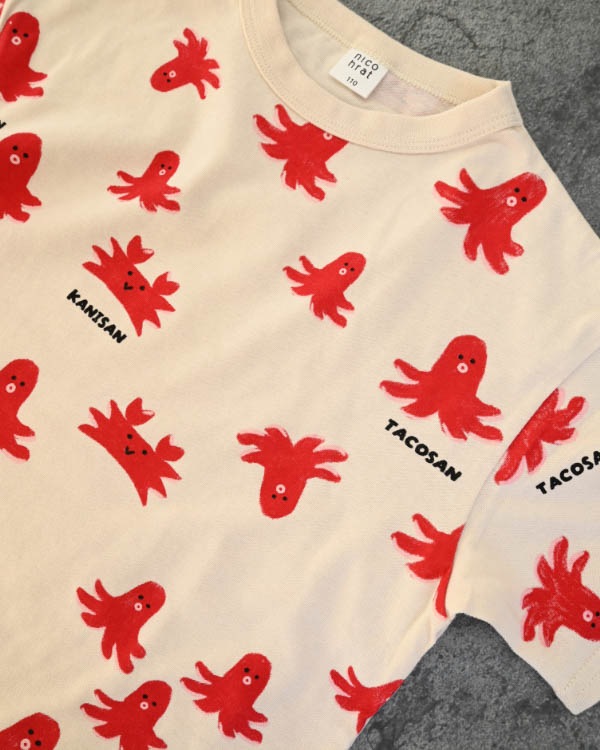 【ニコフラート】タコさんTシャツ / アイボリー