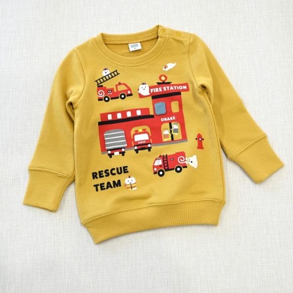 【25FW】おばけの消防車 トレーナー / マスタード