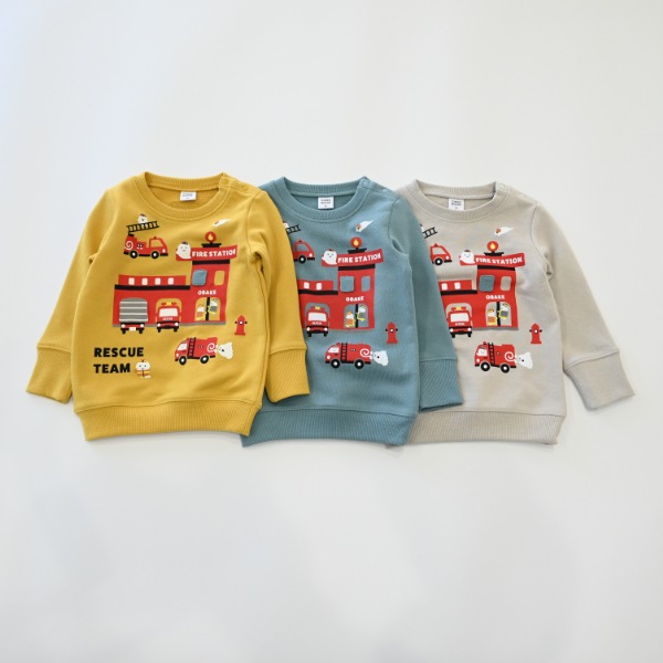 【25FW】おばけの消防車 トレーナー / マスタード