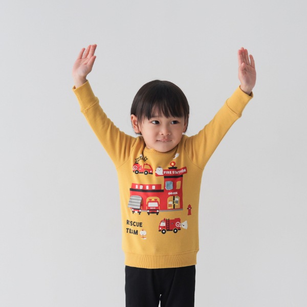 【25FW】おばけの消防車 トレーナー / マスタード