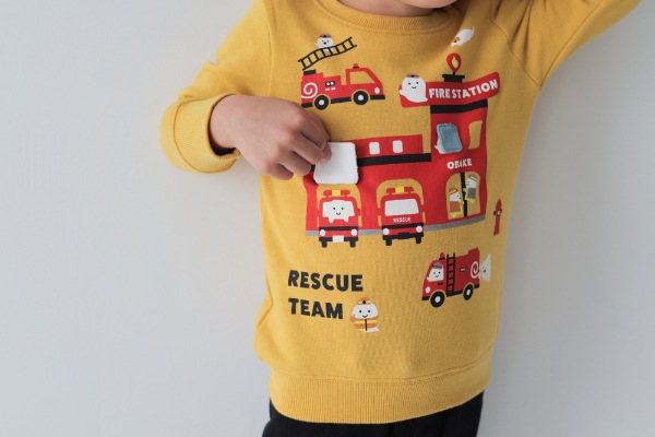 【25FW】おばけの消防車 トレーナー / マスタード