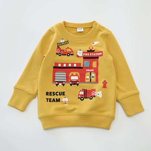 【25FW】おばけの消防車 トレーナー / マスタード