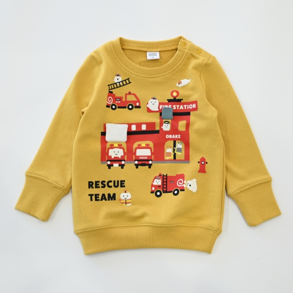 【25FW】おばけの消防車 トレーナー / マスタード