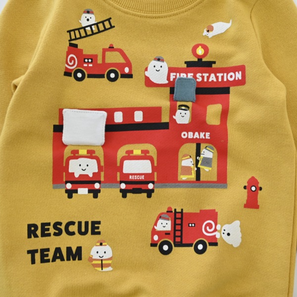 【25FW】おばけの消防車 トレーナー / マスタード