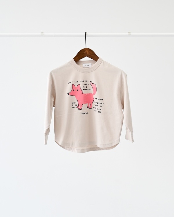【26PS】F/B DOG L/S Tシャツ / サンド