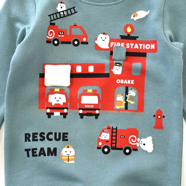 【25FW】おばけの消防車 トレーナー / ブルー