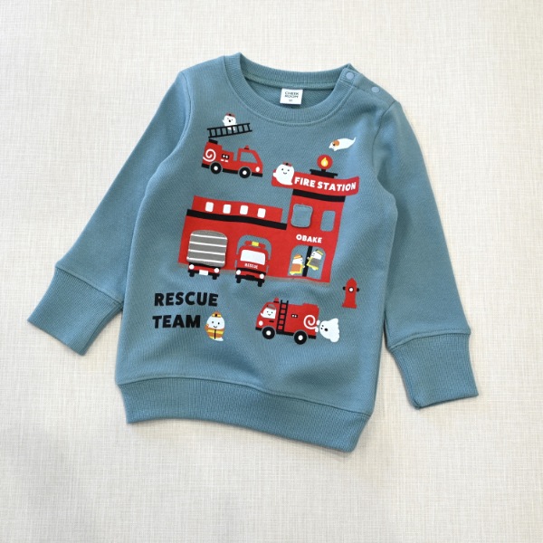 【25FW】おばけの消防車 トレーナー / ブルー