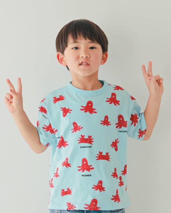 【ニコフラート】タコさんTシャツ / サックス