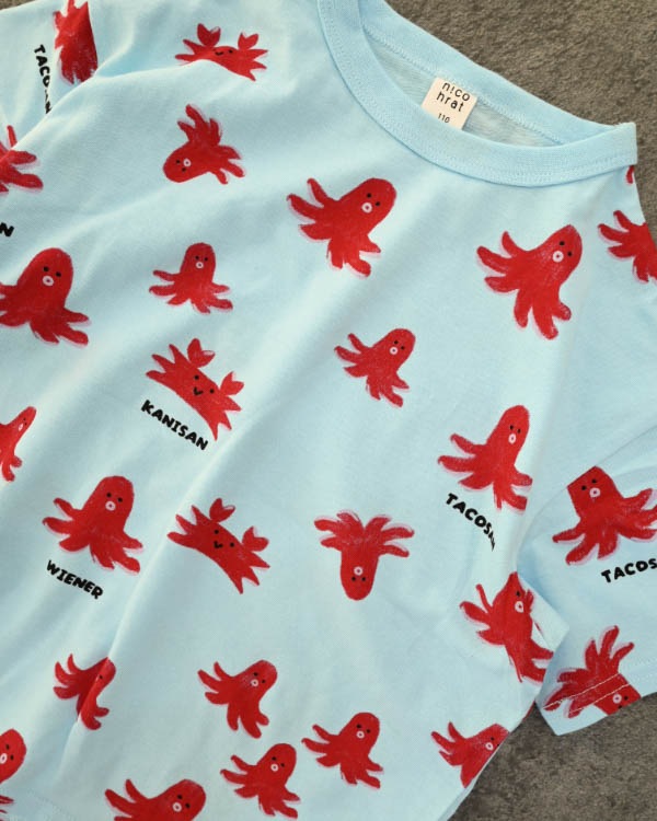 【ニコフラート】タコさんTシャツ / サックス