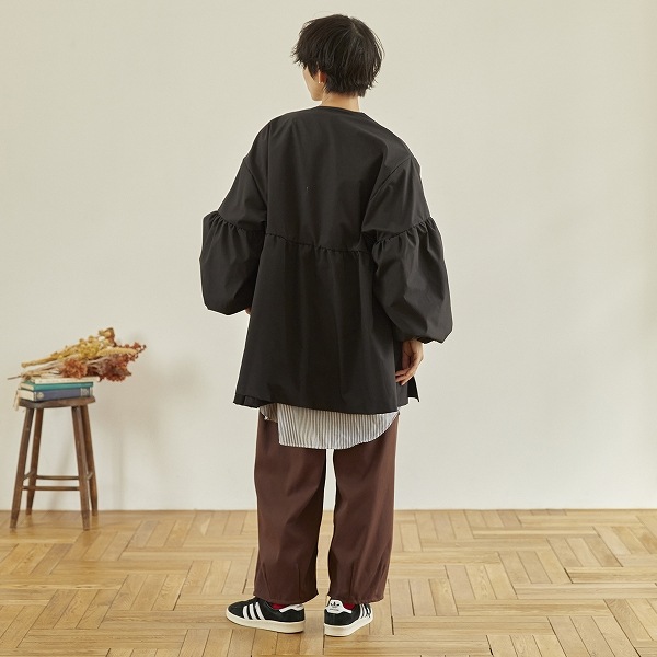 【25FW】ギャザーコート / ブラック