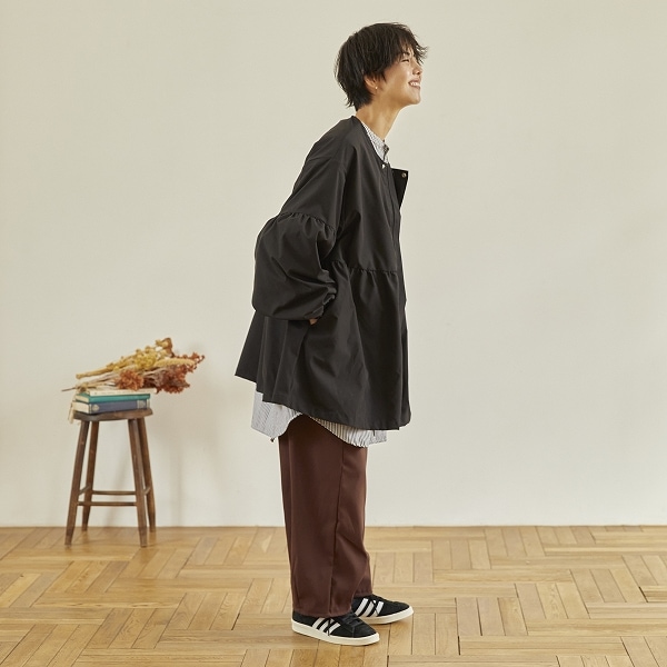 【25FW】ギャザーコート / ブラック