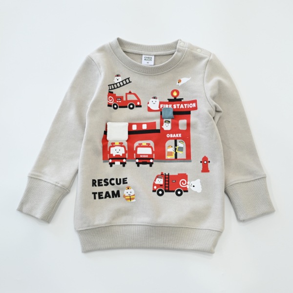 【25FW】おばけの消防車 トレーナー / グレー