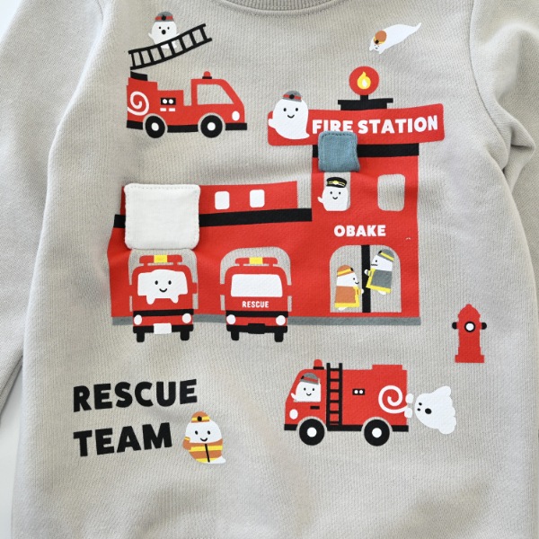 【25FW】おばけの消防車 トレーナー / グレー