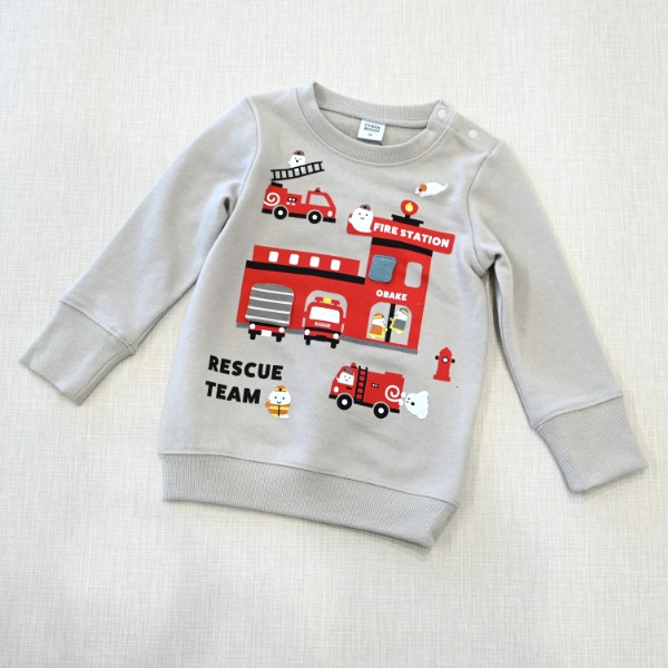 【25FW】おばけの消防車 トレーナー / グレー