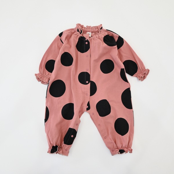 【25FW】アラカルト フリルロンパース / カメオブラウン