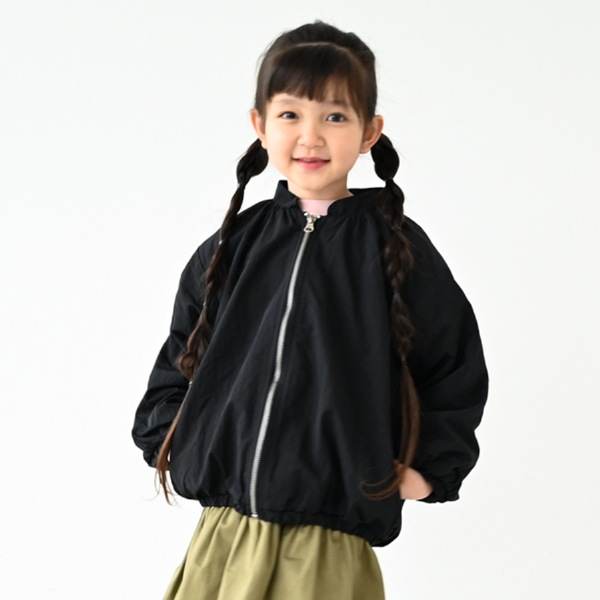 25FW】ナイロン ギャザージャケット / ブラック | 全品