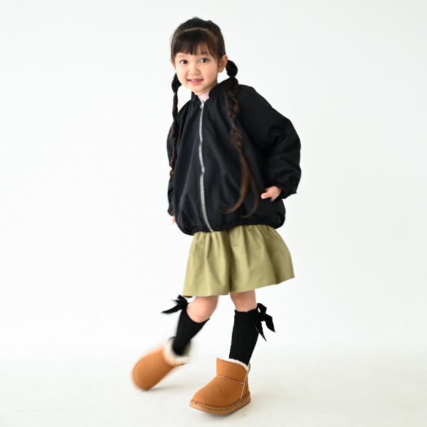 【25FW】ナイロン ギャザージャケット / ブラック