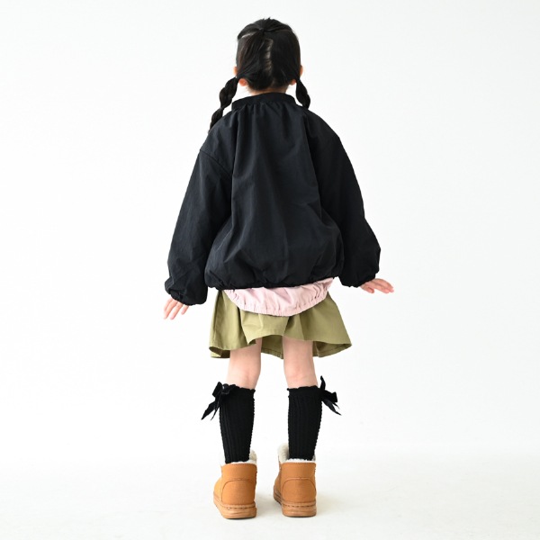 【25FW】ナイロン ギャザージャケット / ブラック