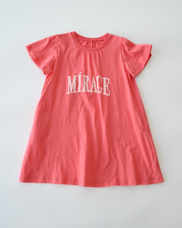 【エヌエイチティー】MIRAGE フレアー ワンピース / サーモンピンク