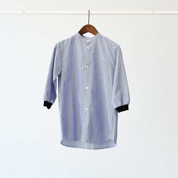 【25FW】ストライプチュニックシャツ / ブルー