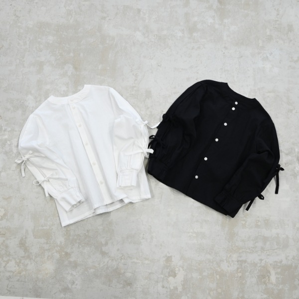 【25FW】リボン ボックスシャツ / オフホワイト