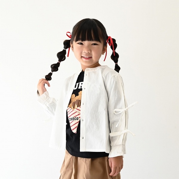 【25FW】リボン ボックスシャツ / オフホワイト