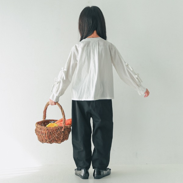 【25FW】リボン ボックスシャツ / オフホワイト