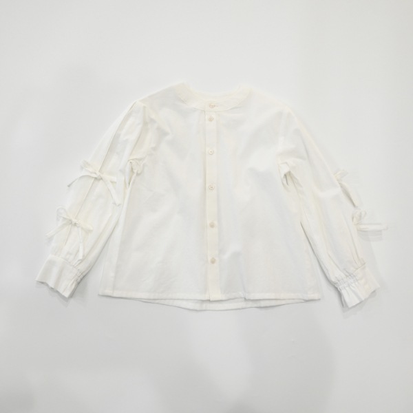 【25FW】リボン ボックスシャツ / オフホワイト