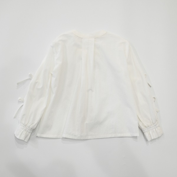 【25FW】リボン ボックスシャツ / オフホワイト