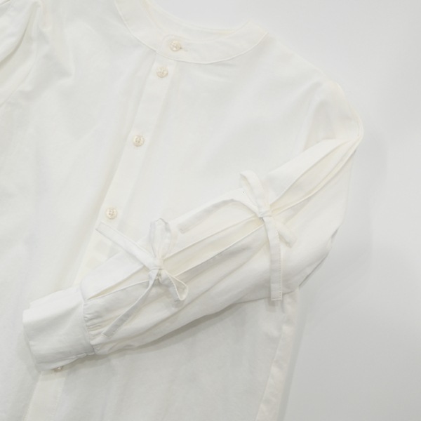 【25FW】リボン ボックスシャツ / オフホワイト