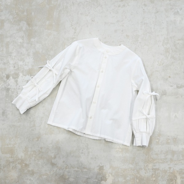 【25FW】リボン ボックスシャツ / オフホワイト