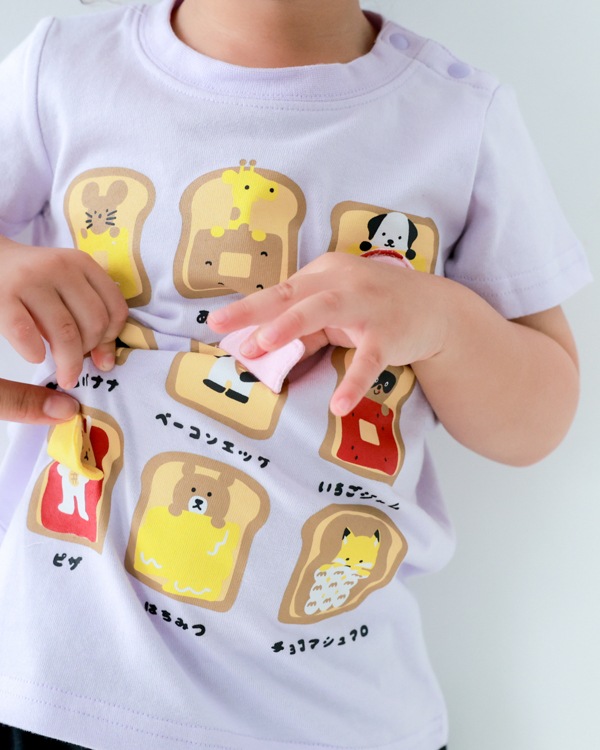 【チークルーム】いろんなパン Tシャツ / パープル