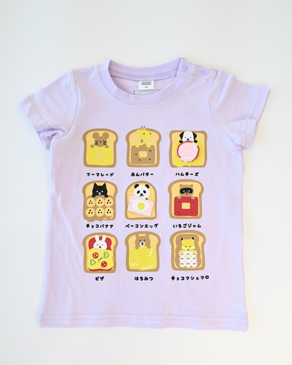 【チークルーム】いろんなパン Tシャツ / パープル