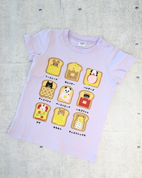 【チークルーム】いろんなパン Tシャツ / パープル