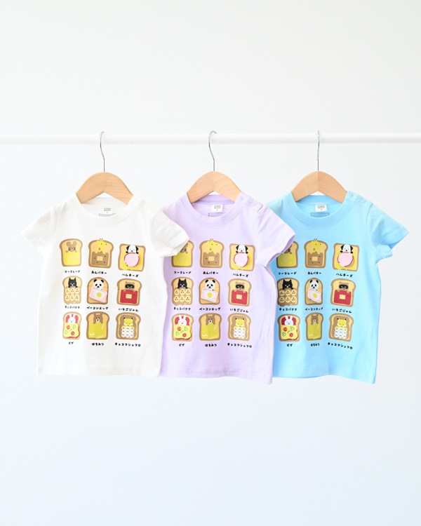 【チークルーム】いろんなパン Tシャツ / パープル