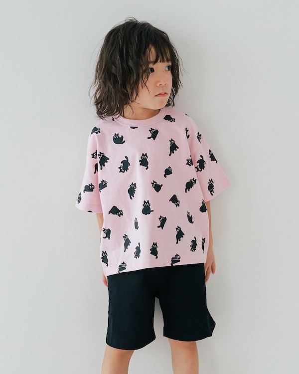 【フォブ】F/B 総柄 Tシャツ / ピンク