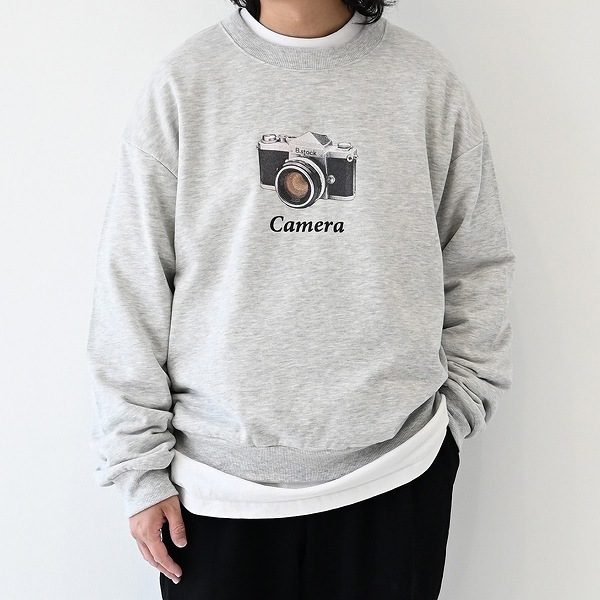 【25FW】camera トレーナー / 杢グレー