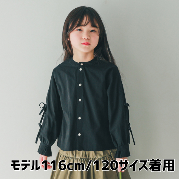 【25FW】リボン ボックスシャツ / ブラック