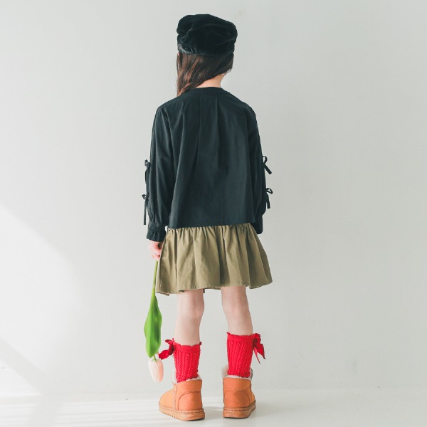 【25FW】リボン ボックスシャツ / ブラック