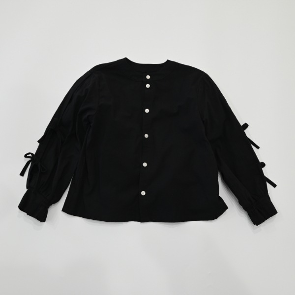 【25FW】リボン ボックスシャツ / ブラック